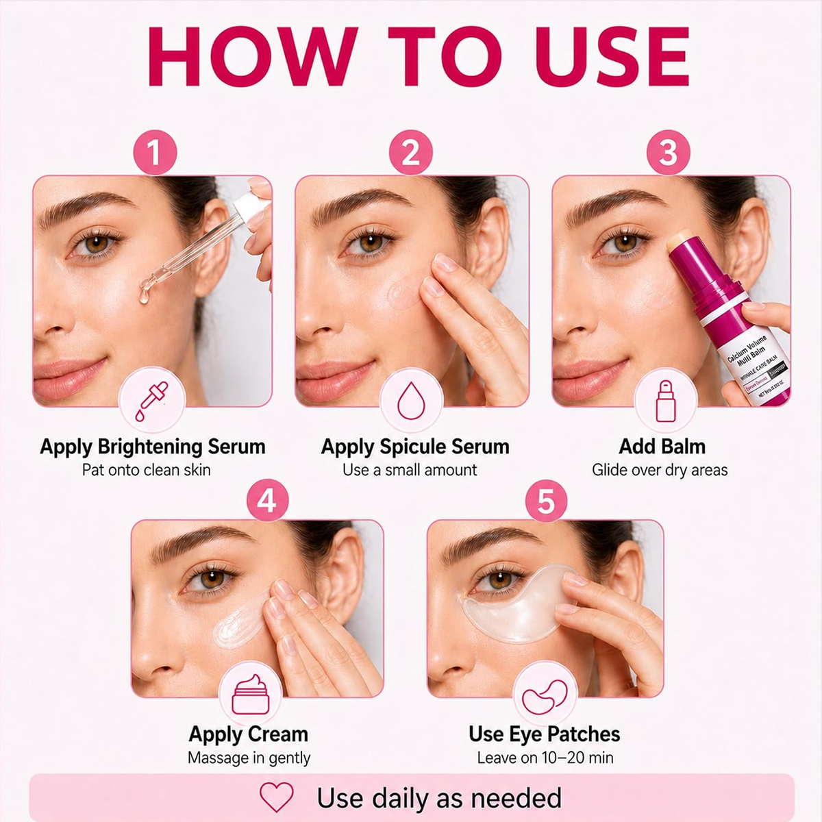Calcium Skin Care Set, Daily Moisturizing Face Kit for Women, Hydrating Routine for Soft, Smooth-Looking Skin, Travel Friendly Beauty Gift