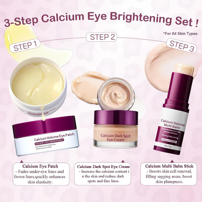 Calcium Volume Multi Balm Stick + Eye patch 60ea + Calcium Eye Cream, Collagen Boosting, Wrinkle Smoothing, Firming & Eye Hollow Plumping Eye Treatment,Hydrating, Anti-Aging & Travel Friendly - 1 Pack