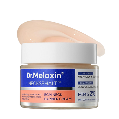 Dr.Melaxin Necksphalt Firming Cream with ECM-5 20,000ppm, Firming & Lifting Neck Cream for Wrinkles & Sagging Skin, Ceramide & Collagen for Elasticity & Radiant Glow, 1.76 fl.oz