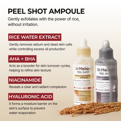Peel Shot Glow Rice Ampoule Duo & Kojic Acid Duo