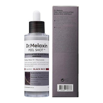 Dr.Melaxin Peel Shot Glow Rice Peeling Ampoule Duo Daily Soft Exfoliating Face and Body Scrub Dead Skin Cells Blackhead Remover for All Skin Types korean skin care