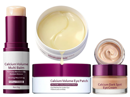 Calcium Volume Multi Balm Stick + Eye patch 60ea + Calcium Eye Cream, Collagen Boosting, Wrinkle Smoothing, Firming & Eye Hollow Plumping Eye Treatment,Hydrating, Anti-Aging & Travel Friendly - 1 Pack
