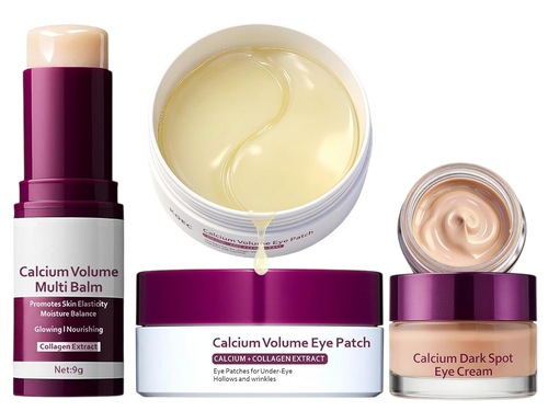 Calcium Volume Multi Balm Stick + Eye patch 60ea + Calcium Eye Cream, Collagen Boosting, Wrinkle Smoothing, Firming & Eye Hollow Plumping Eye Treatment,Hydrating, Anti-Aging & Travel Friendly - 1 Pack