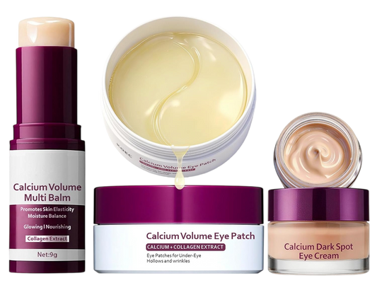 Calcium Volume Multi Balm Stick + Eye patch 60ea + Calcium Eye Cream, Collagen Boosting, Wrinkle Smoothing, Firming & Eye Hollow Plumping Eye Treatment,Hydrating, Anti-Aging & Travel Friendly - 1 Pack