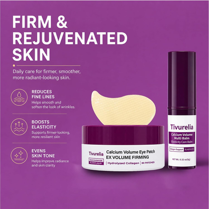 Calcium Daily Skincare Set, Facial Care Kit with Cleanser, Serums, Calcium Multi Balm Stick & Eye Patches, Hydrating Moisturizing Routine for Soft, Smooth-Looking Skin.