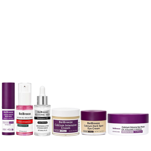 6-Piece Daily Skincare Set, Facial Care Kit with 2 Serums, Face Cream, Eye Cream, Under Eye Patches & Multi Balm Stick, Hydrating Moisturizing Routine