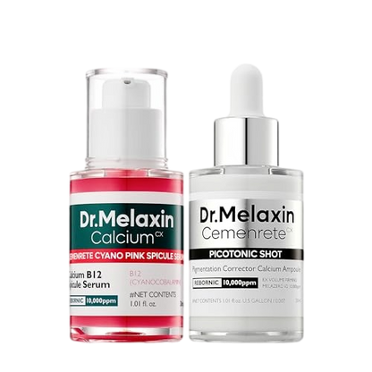 Dr.Melaxin Lumi firm & lift Duo | Korean facial Collagen Firming serum plumping skin & tightening refines skin repair density | Cyano Pink Spicule Serum + Picotonic Shot Ampoule