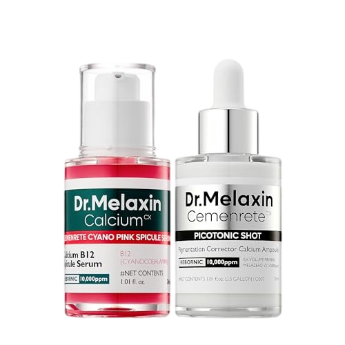 Dr.Melaxin Lumi firm & lift Duo | Korean facial Collagen Firming serum plumping skin & tightening refines skin repair density | Cyano Pink Spicule Serum + Picotonic Shot Ampoule