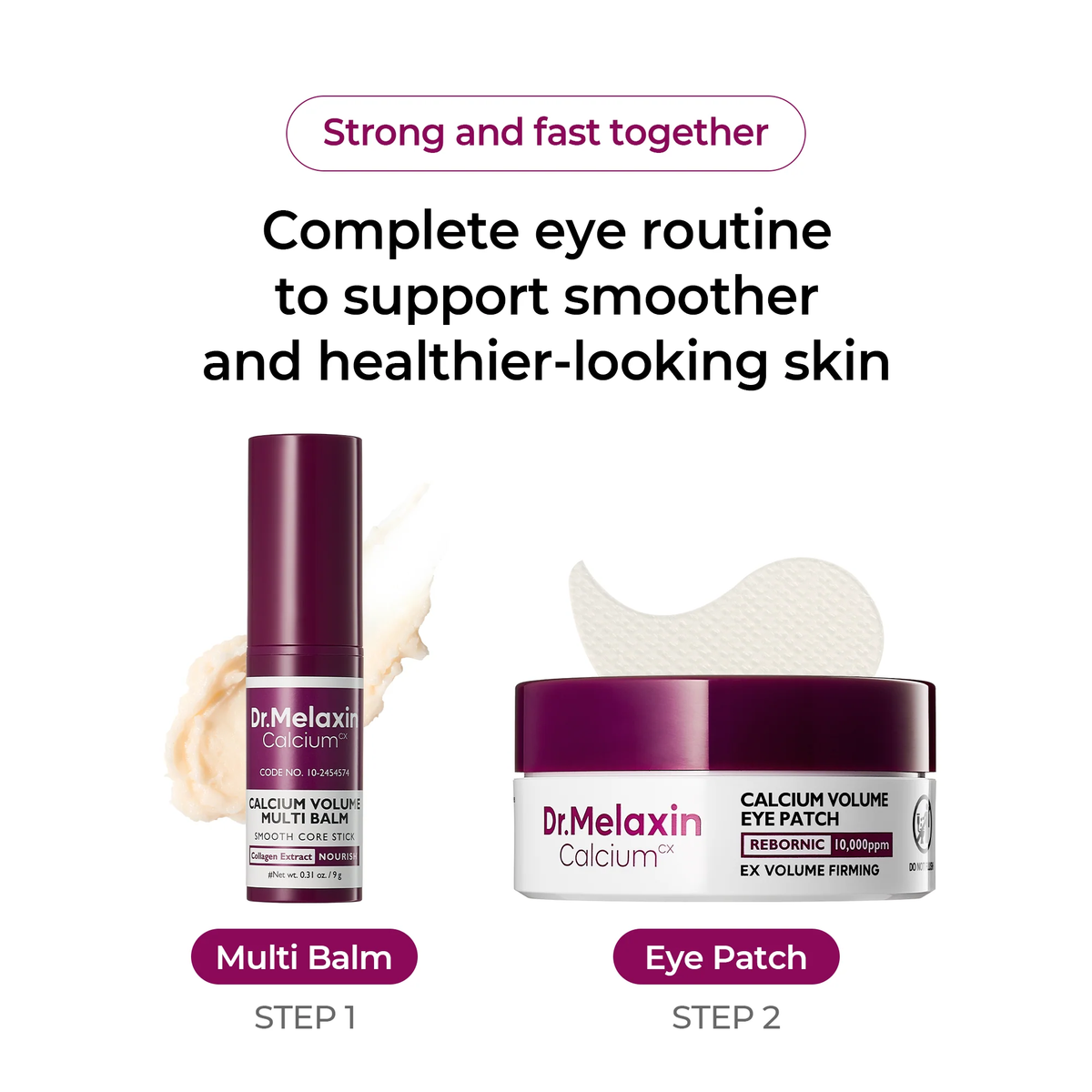 Dr.melaxin Calcium Firming Duo Set - Intense Firming Face Cream + Collagen Multi Balm Stick, Korean Skincare for Sagging Skin, Wrinkles, Dark Circles & Volume Loss, Niacinamide Adenosine, 2 Piece Bund